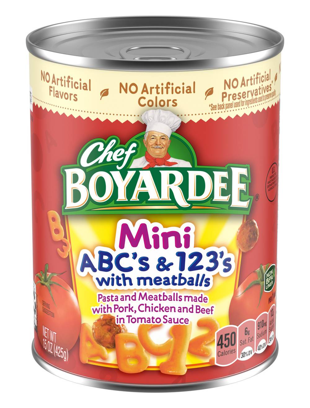 Chef Boyardee Mini Abc's & 123's Pasta & Meatballs (0.62 oz)