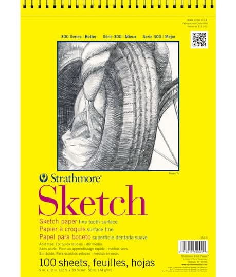 Strathmore Top Spiral 350-9 Sketch Pad, 9 In X 12 In