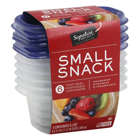 Signature Select Small Snack Containers (6 ct)