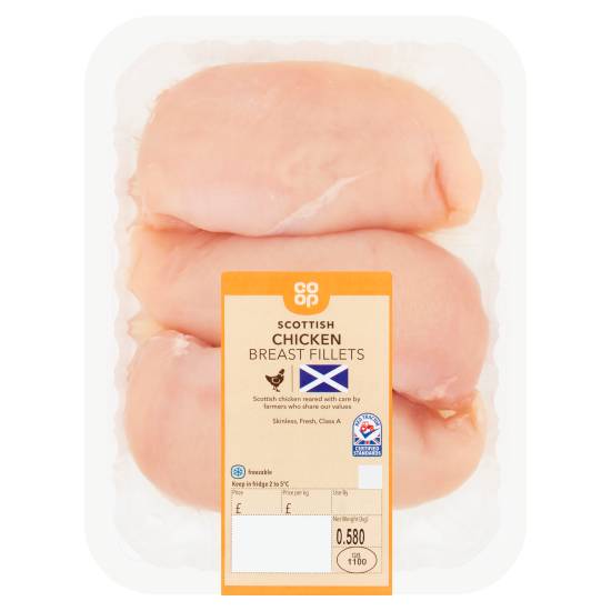 Co-Op Scottish Chicken Breast Fillets 0.580kg
