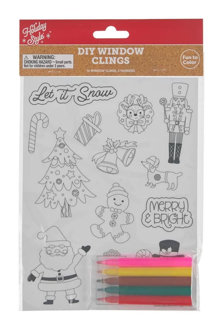 Holiday Style Diy Window Clings With Markers (19 ct)