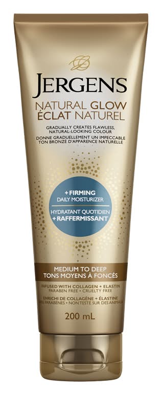 Éclat naturel, hydratant teint éclatant en 3 jours, moyens à bronzés (200 ml) - jergens natural glow jergens natural glow +firming daily moisturizer (200ml.)