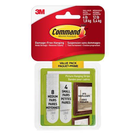 Command Small and Medium Picture Hanging Strips Value pack (1 set)