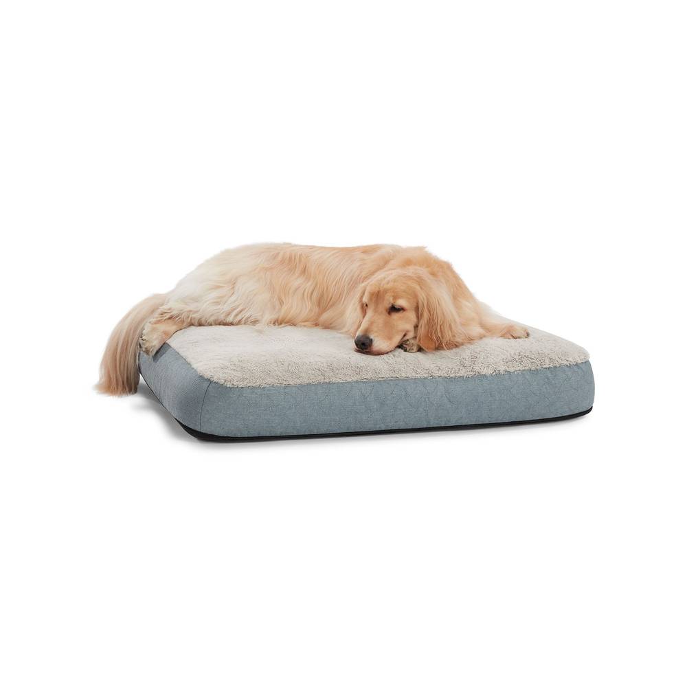 Top Paw Orthopedic Memory Foam Quilt Mattress Dog Bed, 30\"L x 38\"W x 5\"H, Blue