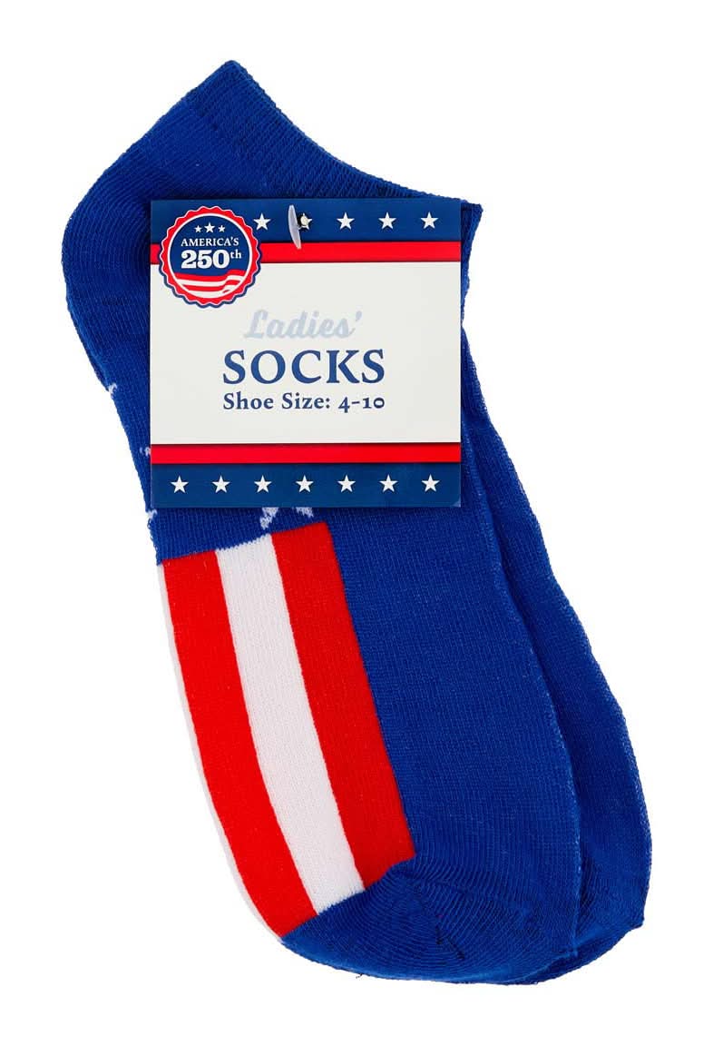 Patriotic Flag Stripe Ladies Low Cut Socks