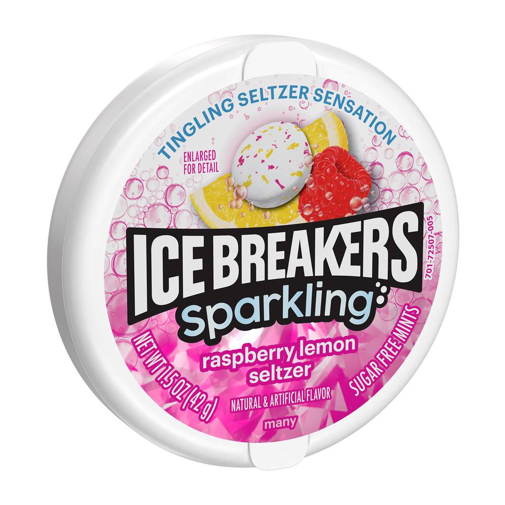 Ice Breakers Sparkling Sugar Free Mints, Raspberry Lemon Seltzer (1.5 oz)