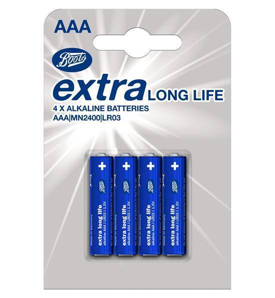 Boots Extra Lang Life Aaa Batteries(4 Ct)