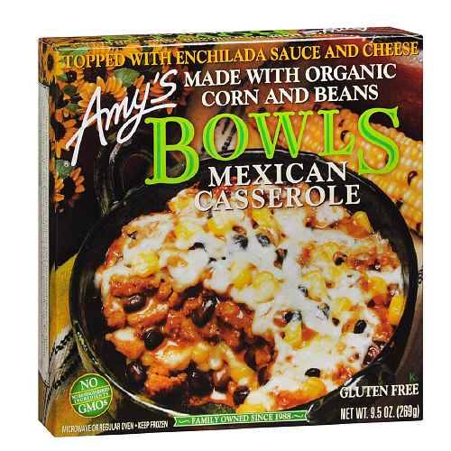 Amy's Frozen Entree Mexican Casserole Bowls, Corn & Beans - 9.5 oz