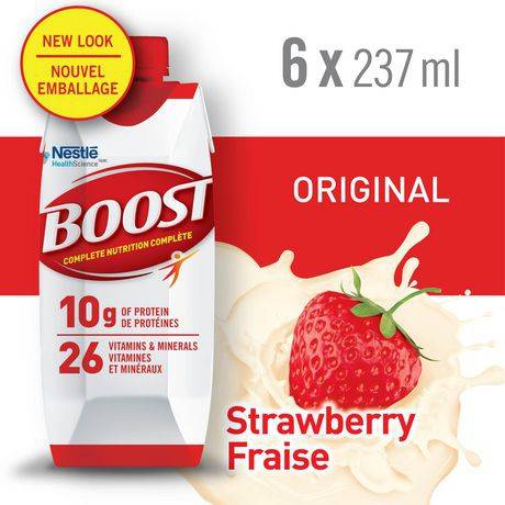 Boost Original Strawberry Meal Replacement Drink (pack of 6 | 6 x 237 ml)