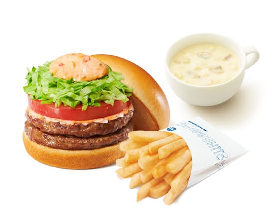 ダブルモス野菜バーガー＋70円ドリンクセット