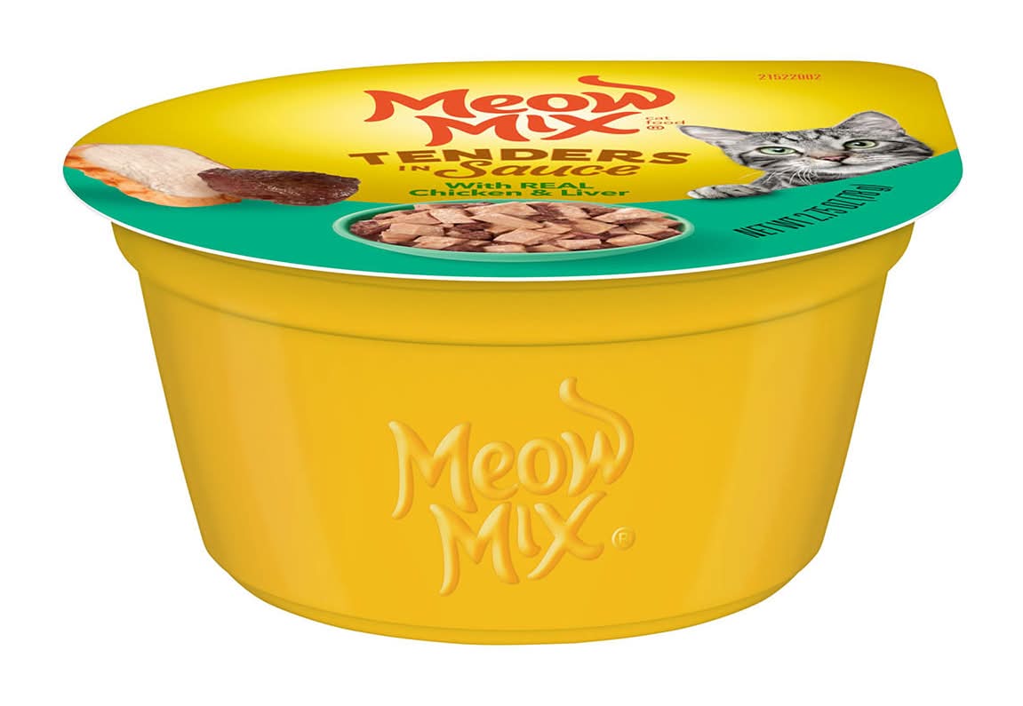 Meow Mix Tenders In Sauce Wet Cat Food With Real Chicken & Liver 2.75 Oz