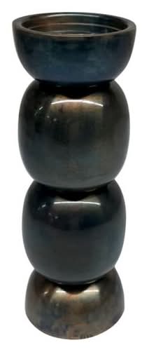 Dark Iridescent Metal Pillar Candle Holder By Ashland