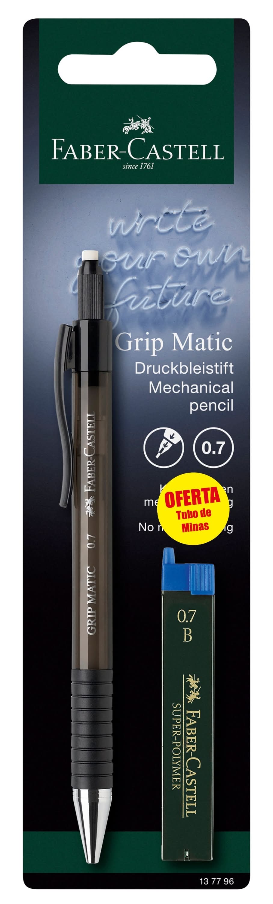 Lapiseira Grip Matic 0.7mm com Minas Faber Castell