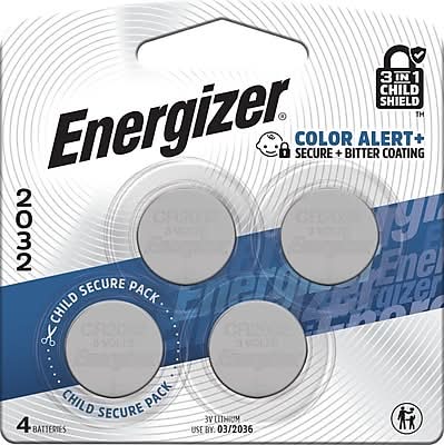 Energizer 2032 Lithium Batteries, 4/Pack (2032BP-4)