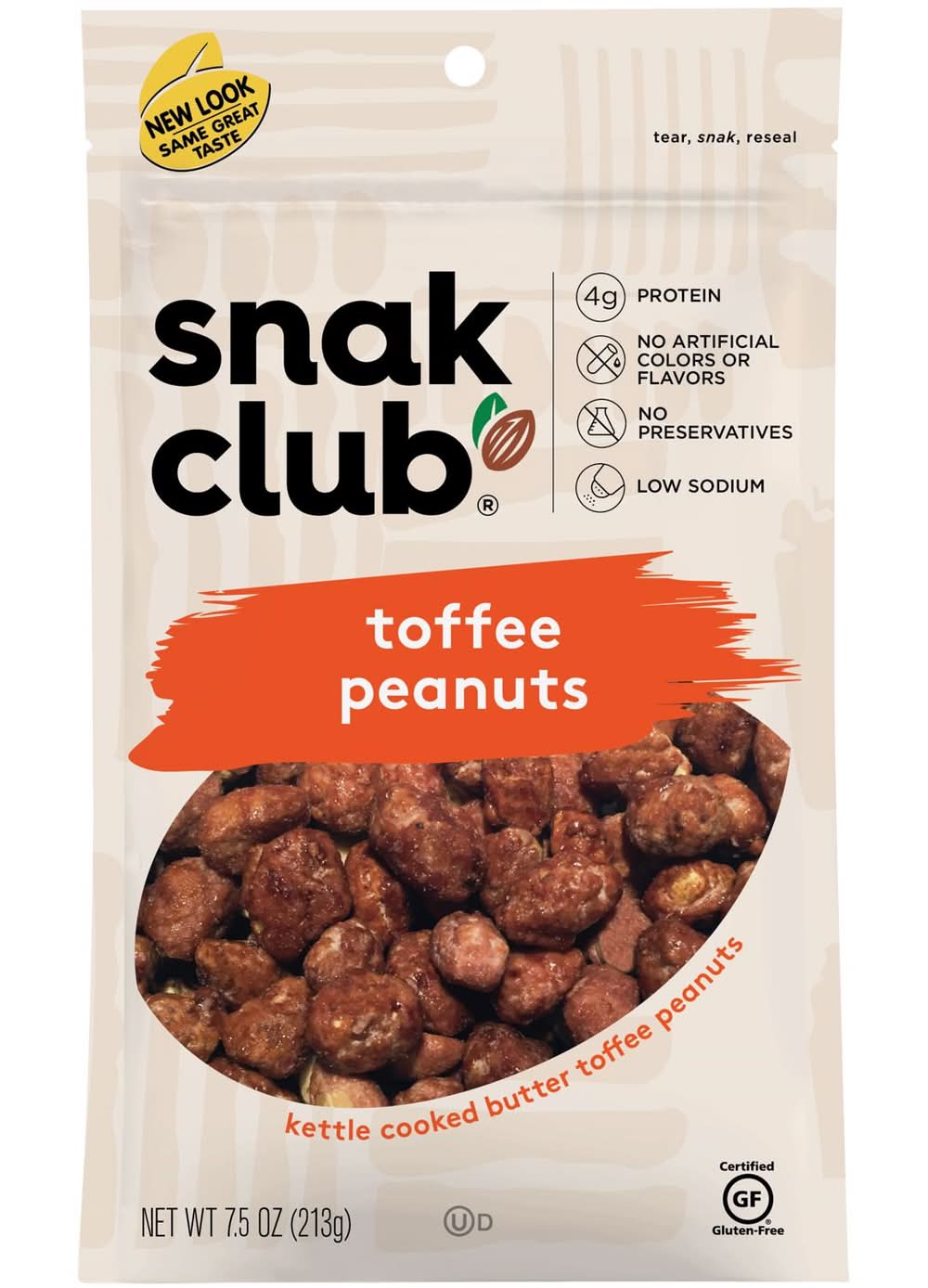 Snak Club Toffee Peanuts 7.5 Oz Bagged