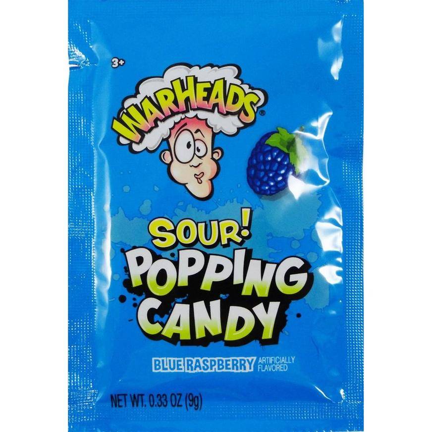 Warheads Blue Raspberry Sour Popping Candy, 0.33oz