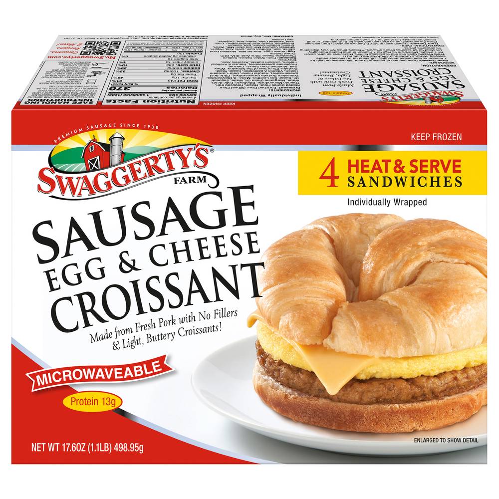 Swaggerty's Farm Sausage Egg & Cheese Croissant (17.6 oz, 4 ct)