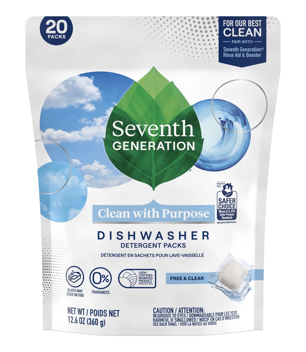 Seventh Generation Powerful Clean Dishwasher Detergent packs (12.6 oz, 20 ct)