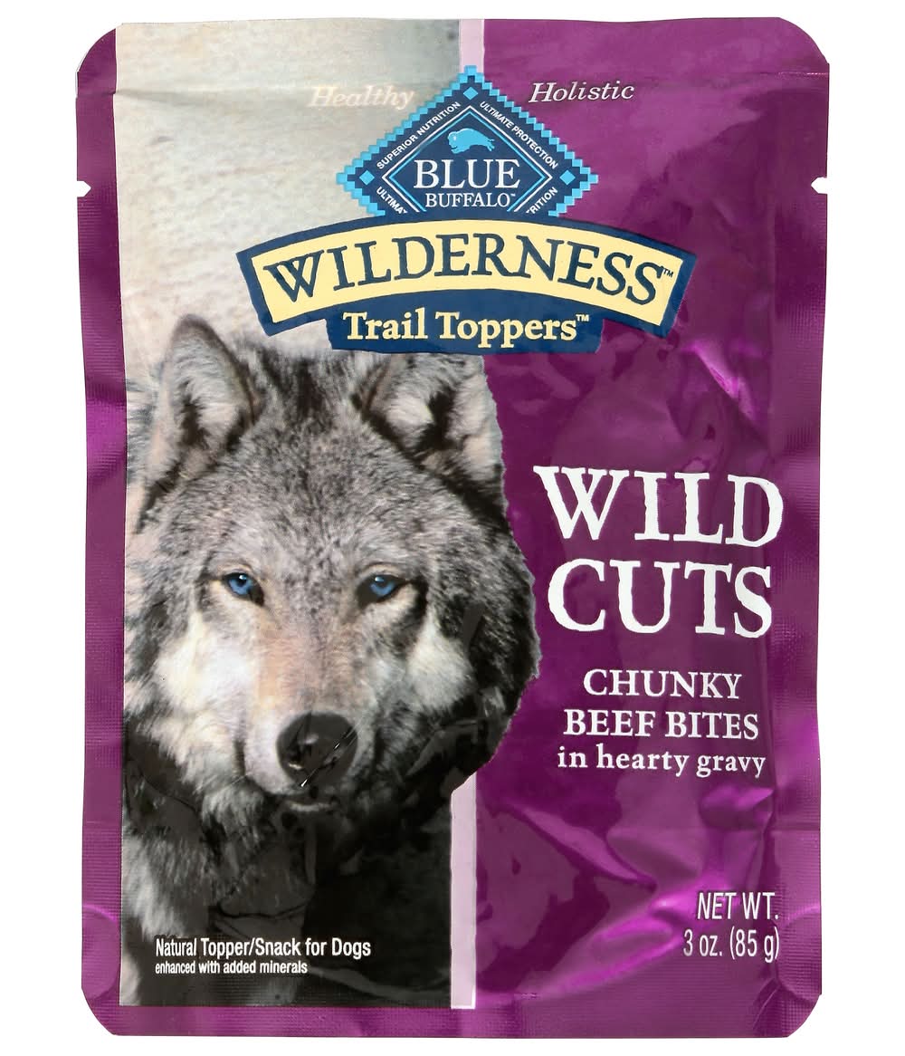 Blue Buffalo Wilderness Chunky Beef Bites in Hearty Gravy Trail Topper Wet Dog Food (3 oz)