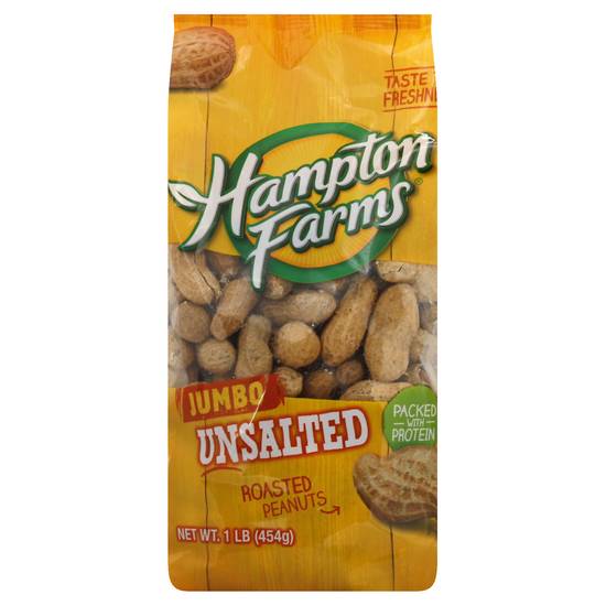 Hampton Farms Jumbo Unsalted Roasted Peanuts (1 lb)