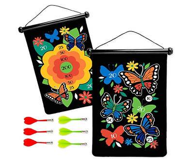 Butterflies Double-Sided Magnetic Canvas Target Darts Game