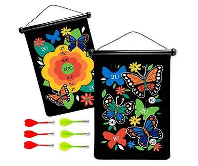 Hearthsong Butterflies Double-Sided Magnetic Canvas Target Darts Game