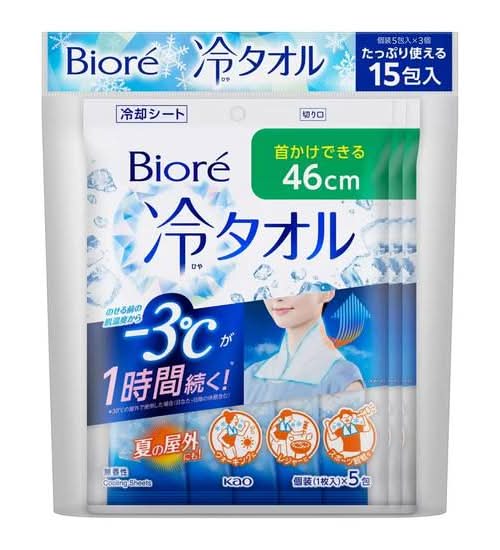 BIORE 冷タオル5枚入X 3個