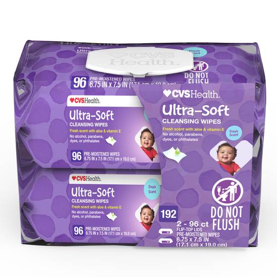 CVS Health Ultra Soft Cleansing Wipes Solo SoftPak, Scented, 3 Pack