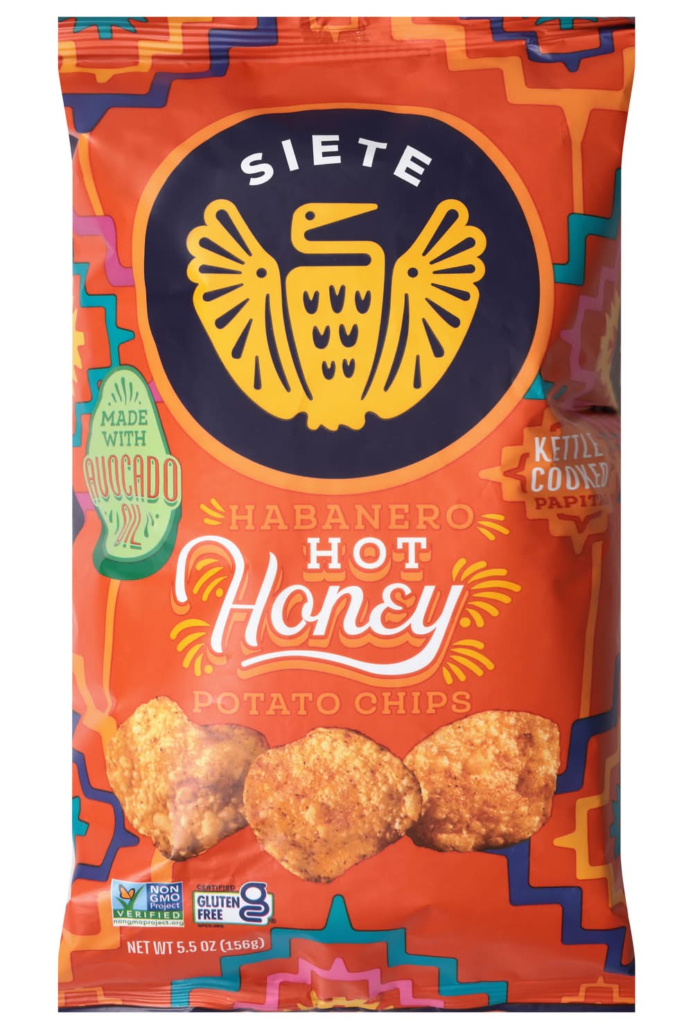 Siete Foods Habanero Kettle Cooked Potato Chips, Hot Honey (5.5 oz)