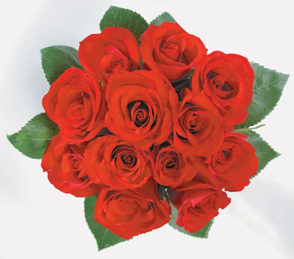 Bouquet With Red Roses (12 ct)