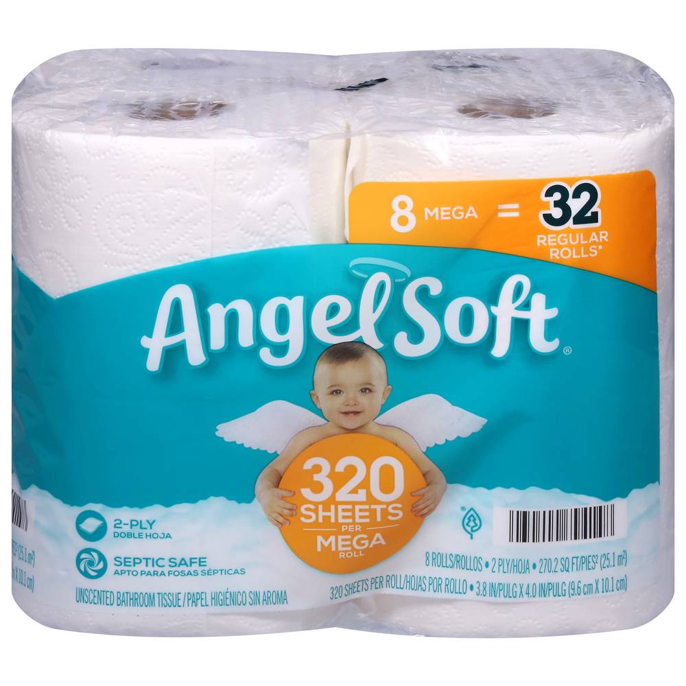 Angel Soft Toilet Paper Mega Rolls (8 pack, 320 ct)