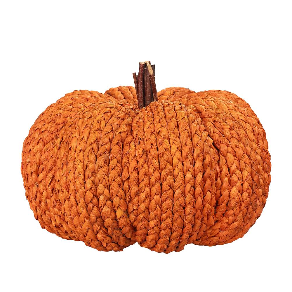 Holiday Living  8-in Harvest Orange Weaved Pumpkin Decor | 88G3542A