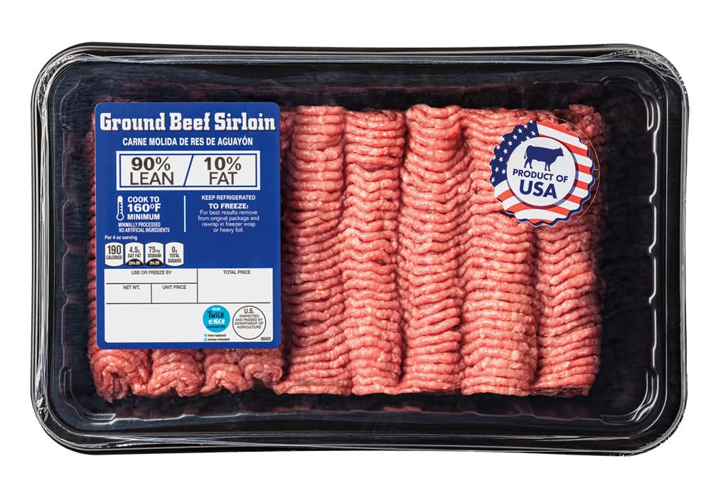 Fresh 90% Ground Beef Sirloin (2 lbs)