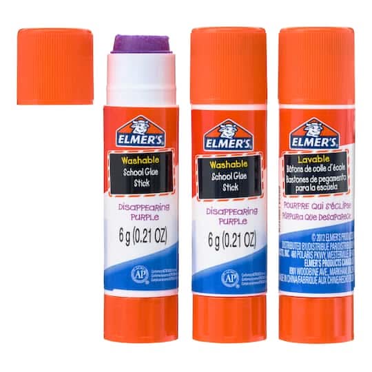 Elmer's Disappearing Washable School Glue Stick, Purple (0.21 oz, 3 ct)