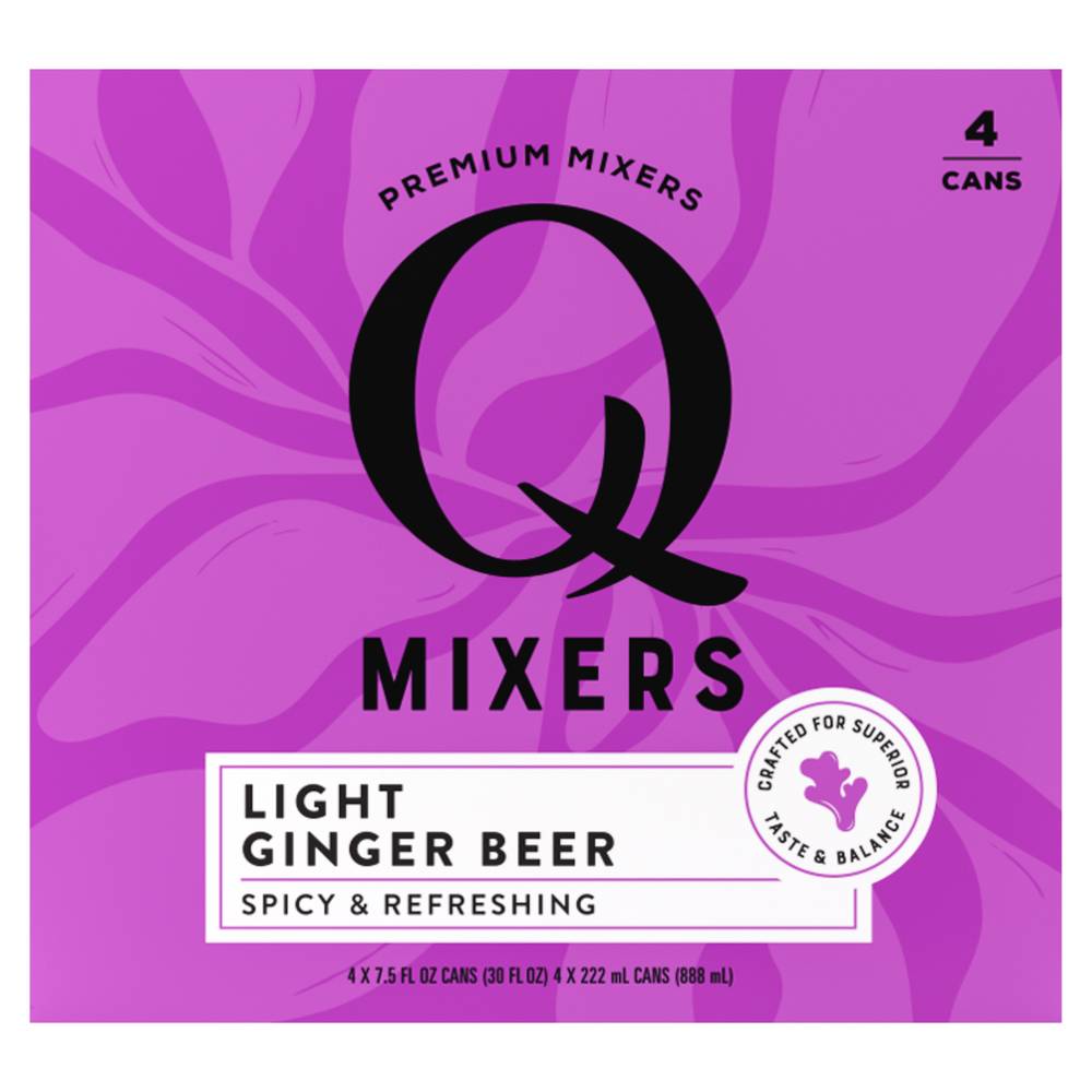 Q Mixers Spicy & Refreshing Light Ginger Beer (4 x 7.5 fl oz)