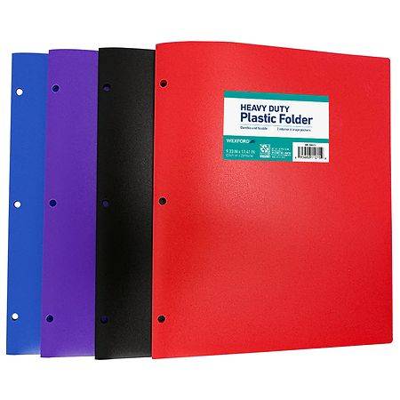 Wexford Heavy Duty Plastic Folders (4 ct)