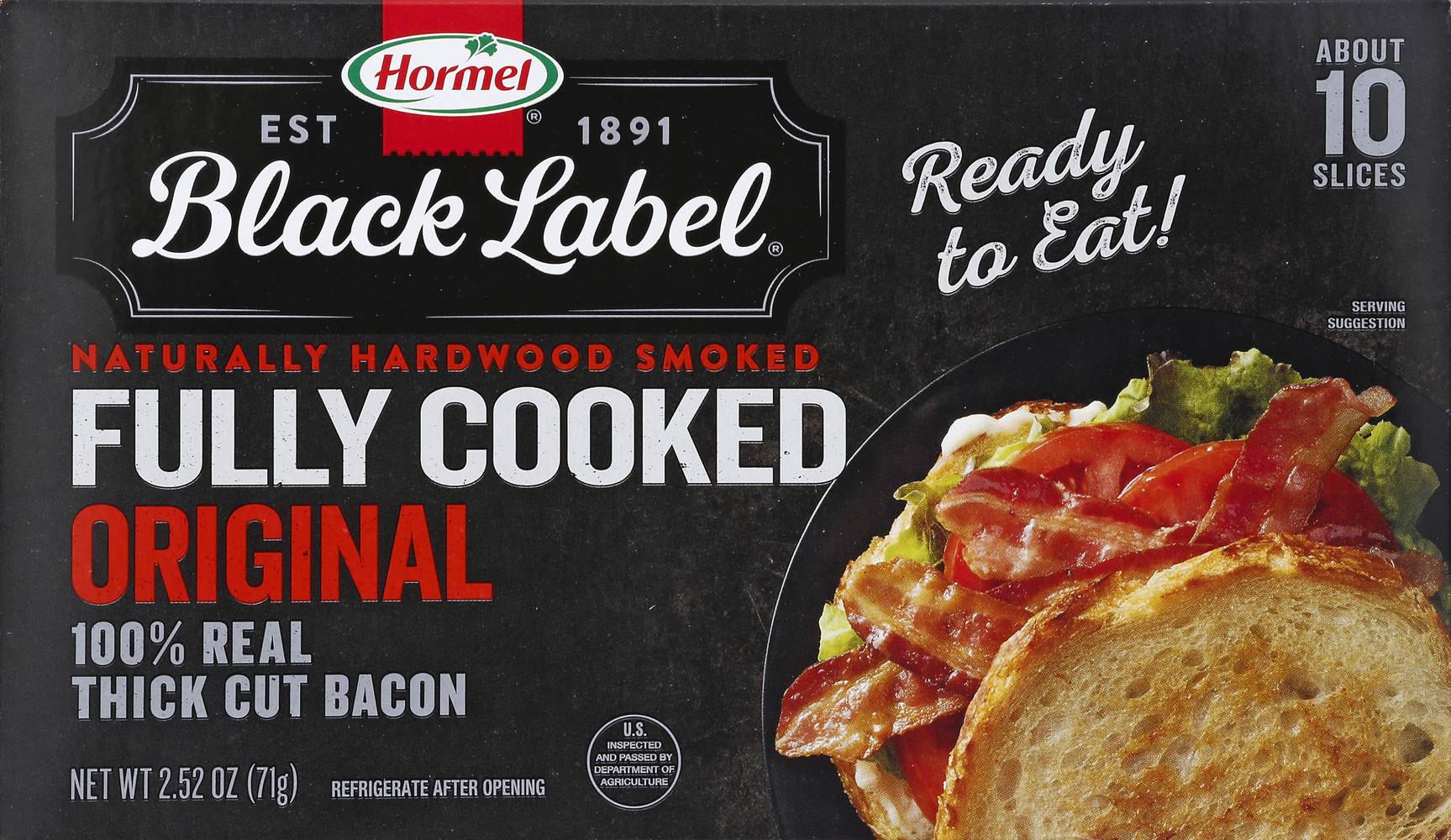 Hormel Black Lable Original Fully Cooked Thick Cut Bacon (2.52 oz)