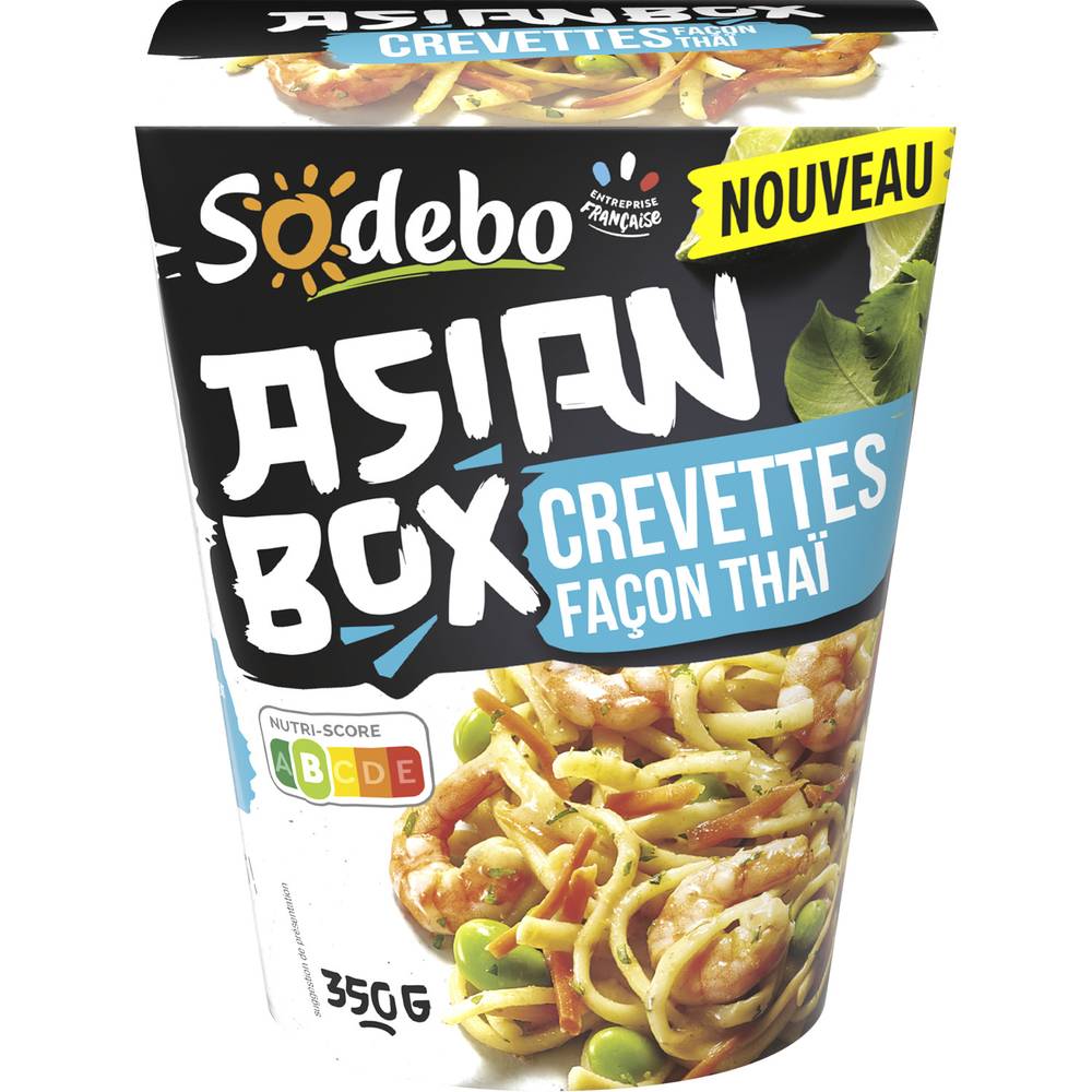 Sodebo - Asian box nouilles aux crevettes façon thaï (350g)