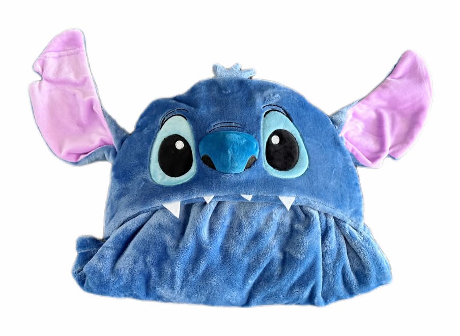 Miniso · Disney manta con capucha stitch, 90x140 cm, azul