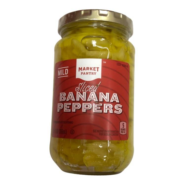 Sliced Mild Banana Pepper Rings 12oz - Market Pantry