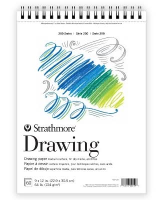 Strathmore Spiral Drawing Paper Pad Sketchbook For Kids, 9"x12"