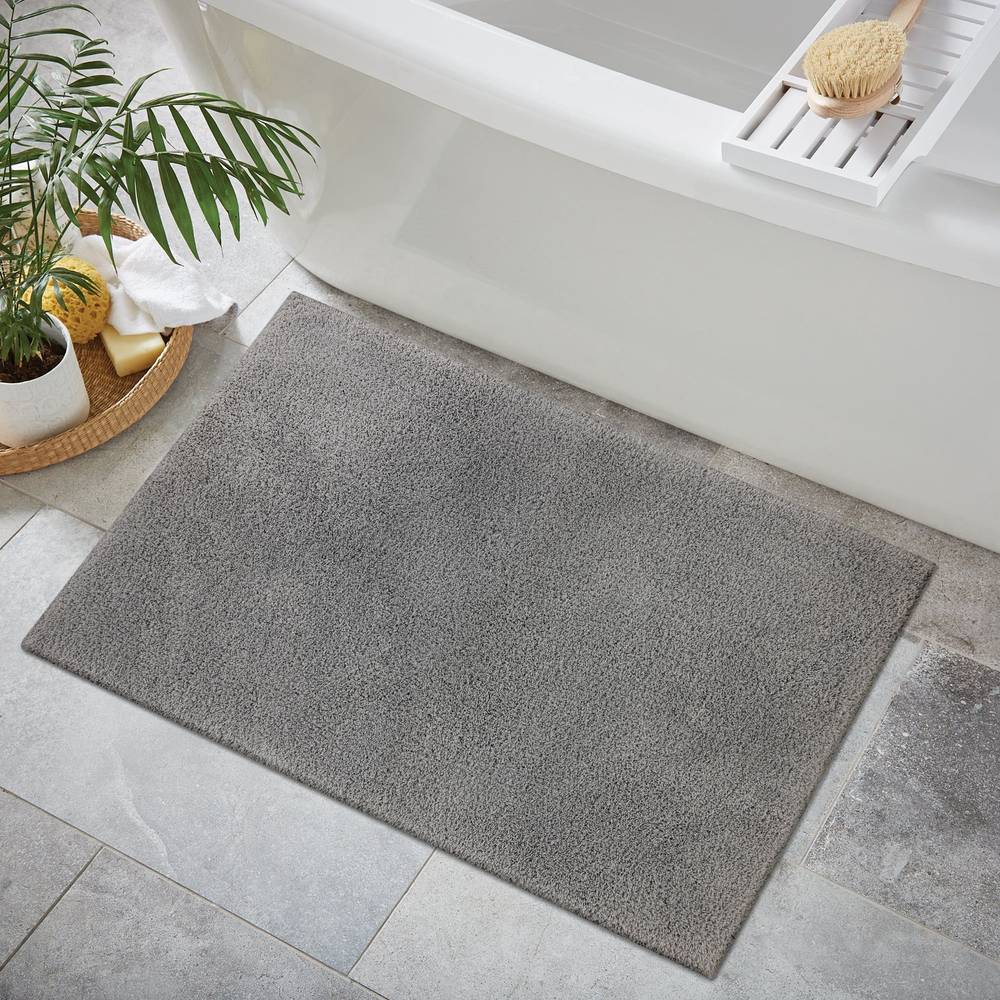 allen + roth 20-in x 32-in Grey Silver Polyester Bath Rug | 30407