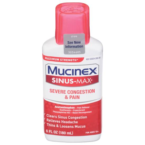 Mucinex Sinus-Max Maximum Strength Severe Congestion & Pain Relief