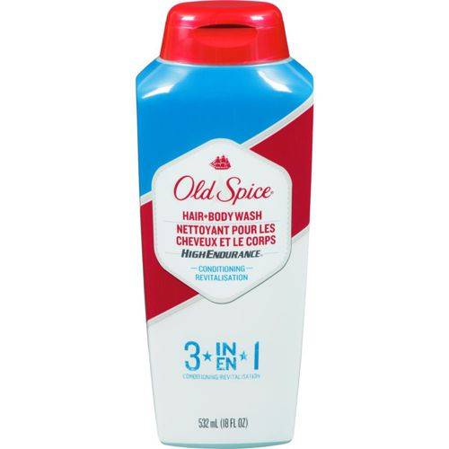 Old spice shampooing revitalisant 3en1 - hair & body wash, high endurance conditioning (532 ml)