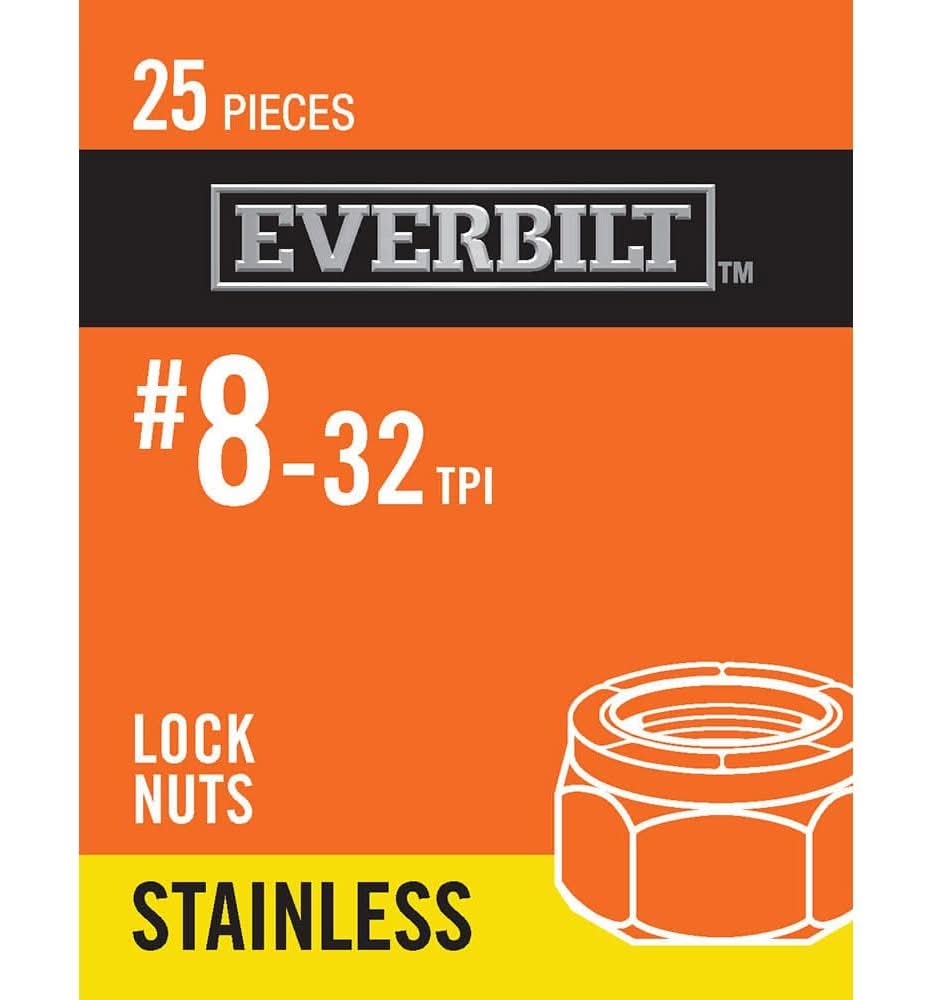 Everbilt #8-32 Stainless Steel Nylon Lock Nut (25-Pack)