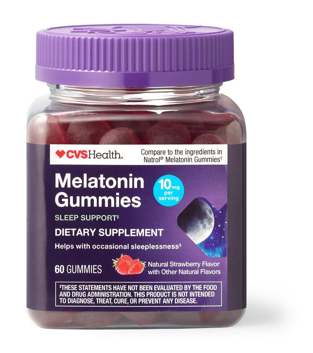 CVS Health Melatonin Sleep Support Dietary Supplement Gummies, Strawberry (60 ct)