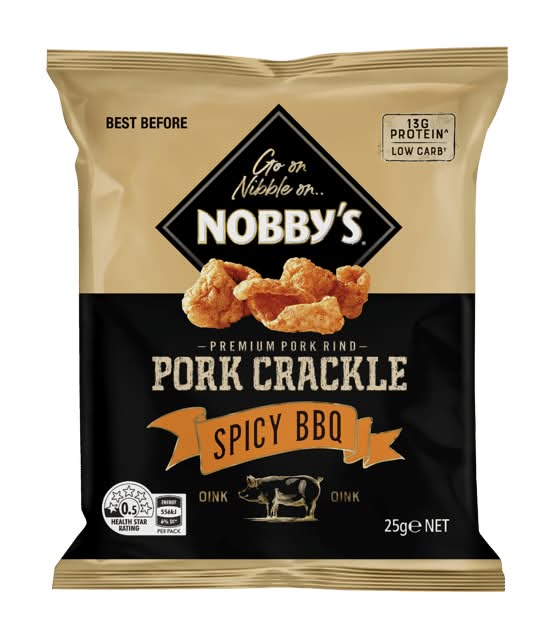 Nobbys Pork Crackle Bbq 25G