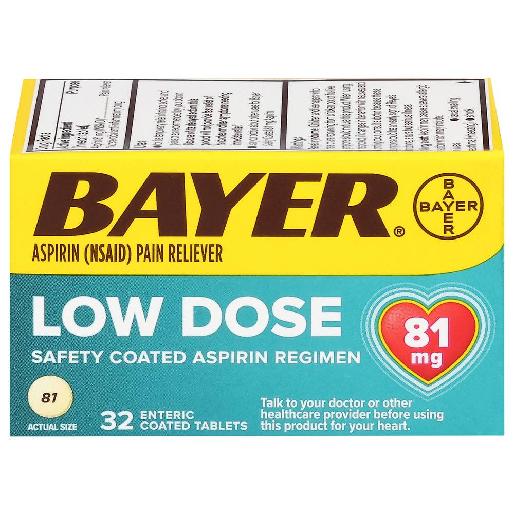 Bayer Low Dose Pain Reliever Aspirin 81 mg Tablets (1 oz, 32 ct)