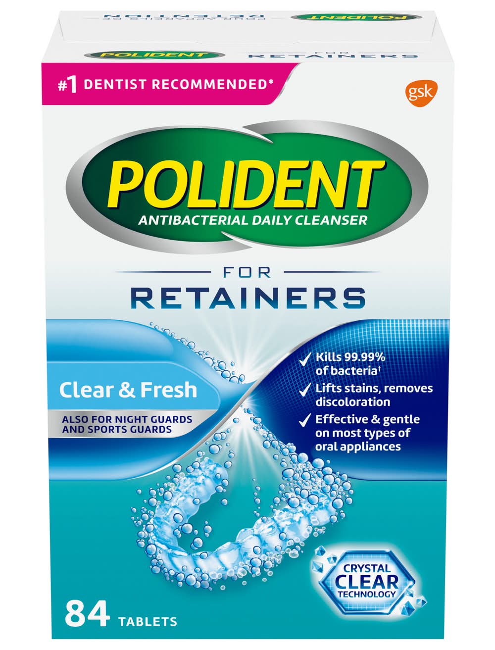 Polident Retainers Antibacterial Daily Cleanser Mint Fresh (80 g)