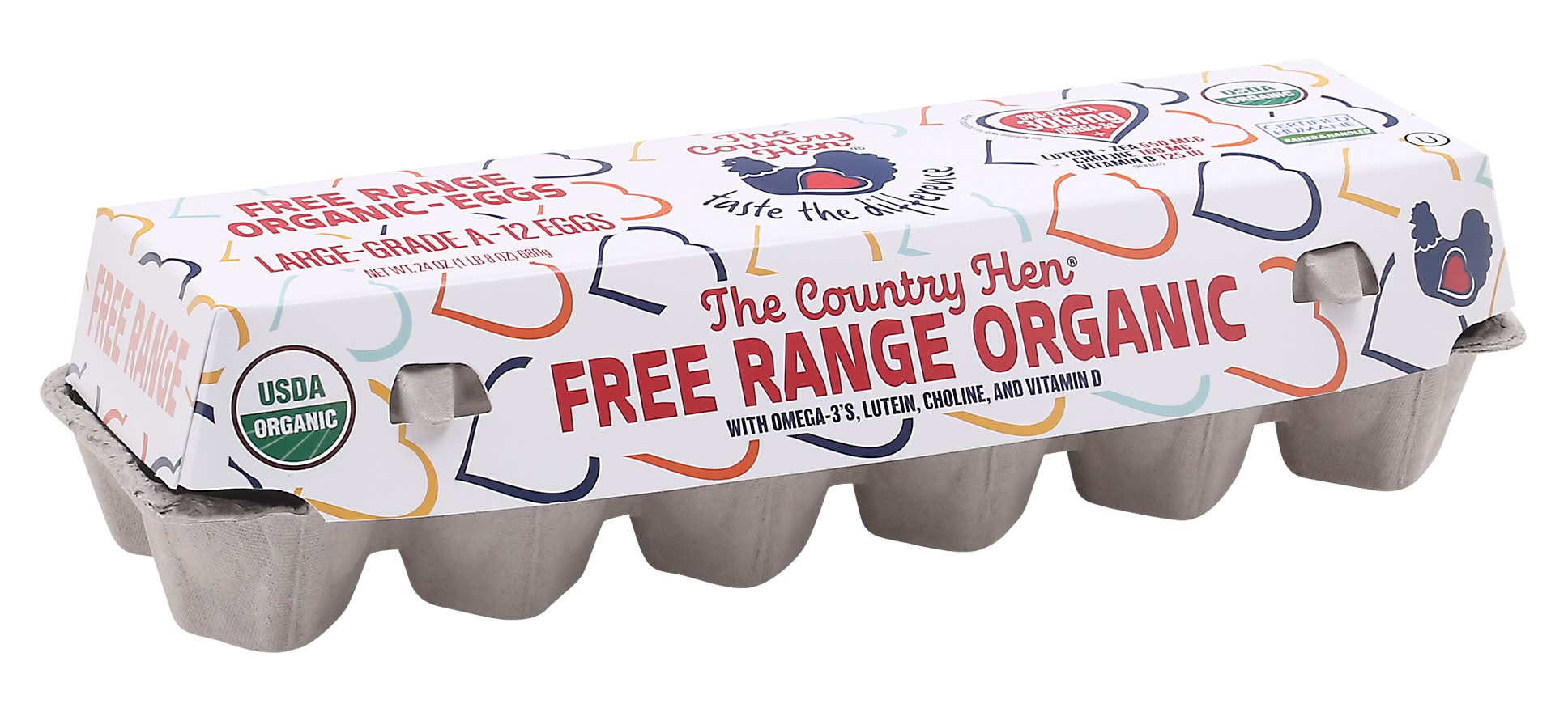 The Country Hen Free Range Organic Eggs, Large (24 oz, 12 ct)